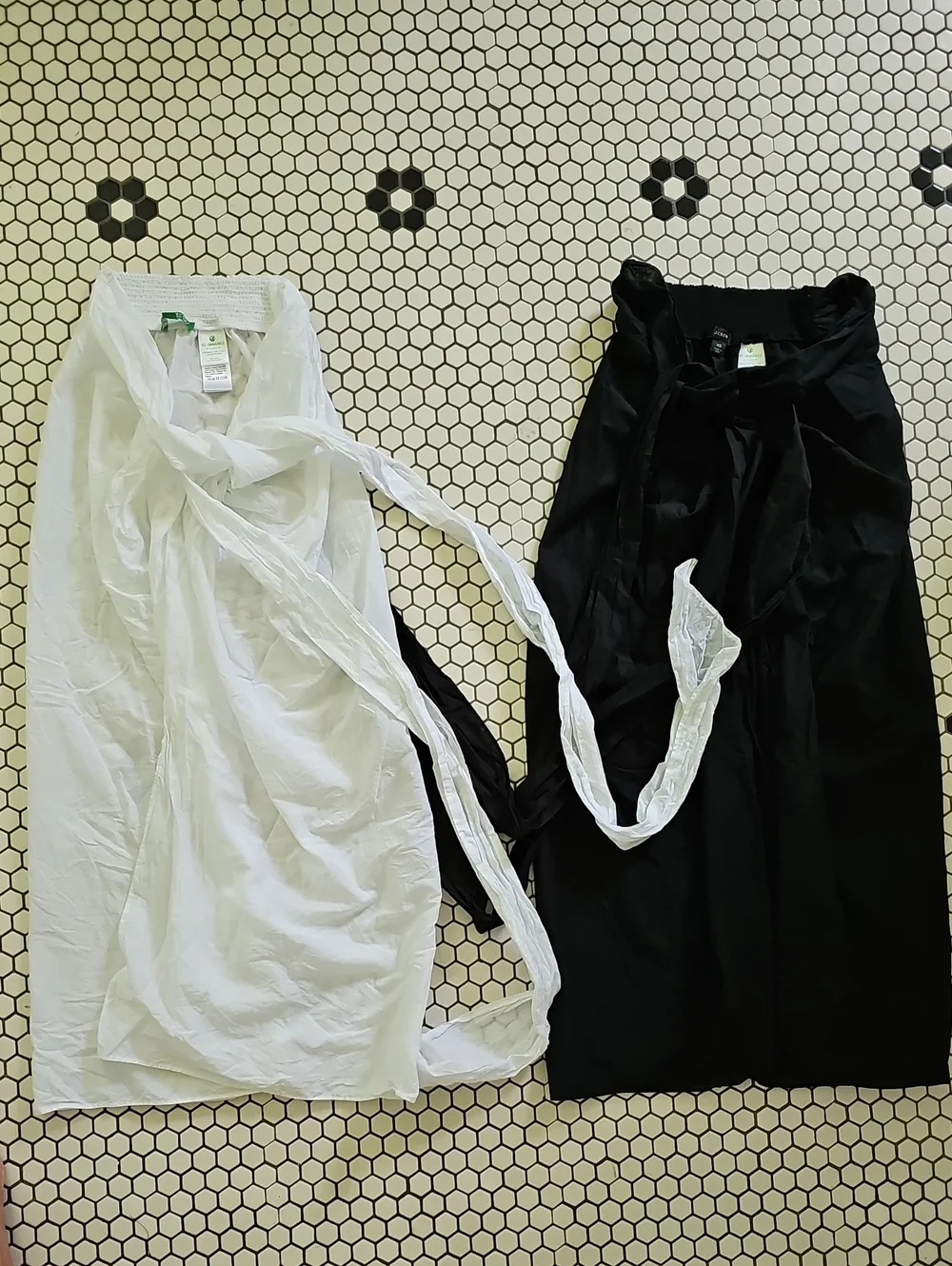 J. Crew Black and White Sarong Skirts — Black and Lightweight White